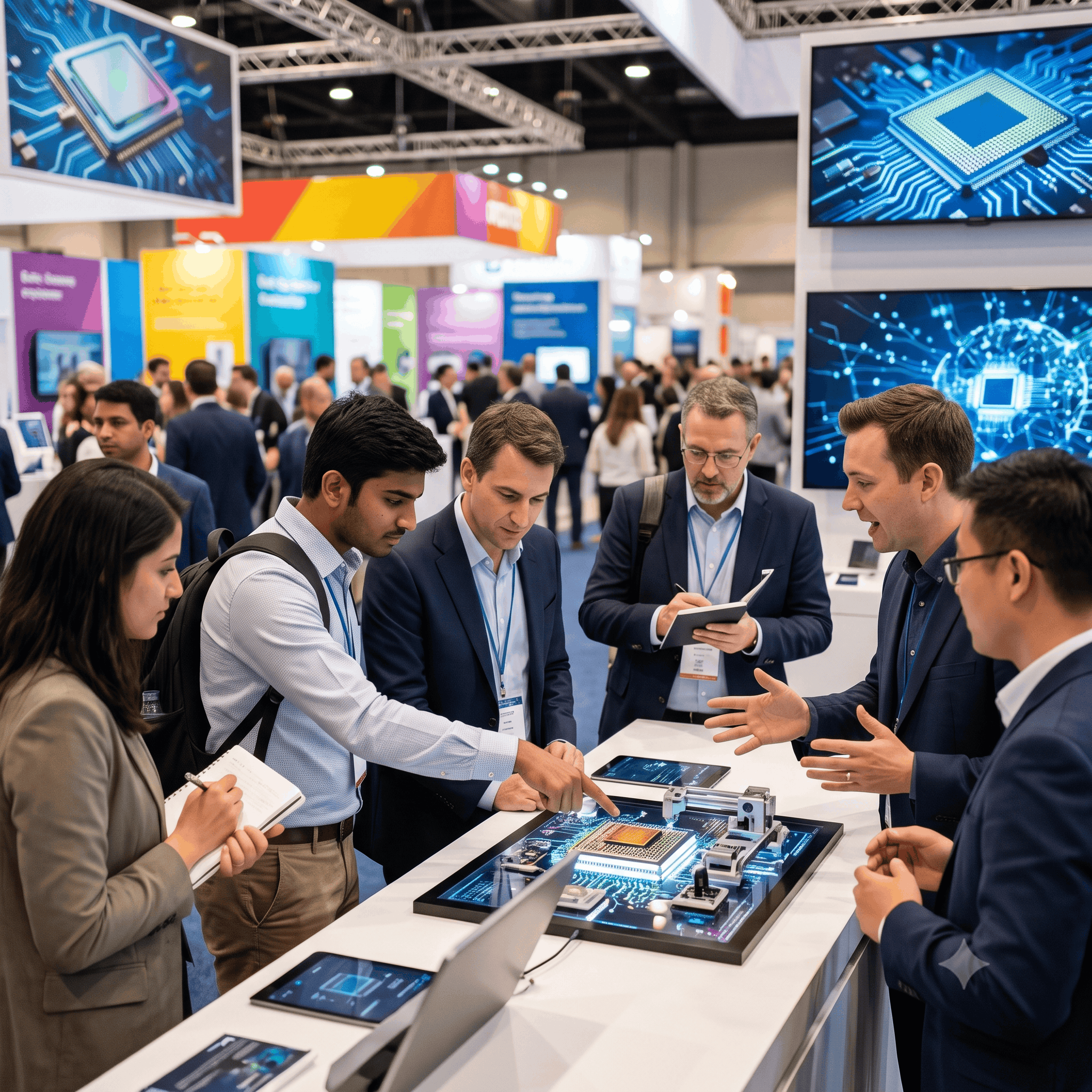 Visitors exploring semiconductor technologies at Chipcon India Expo